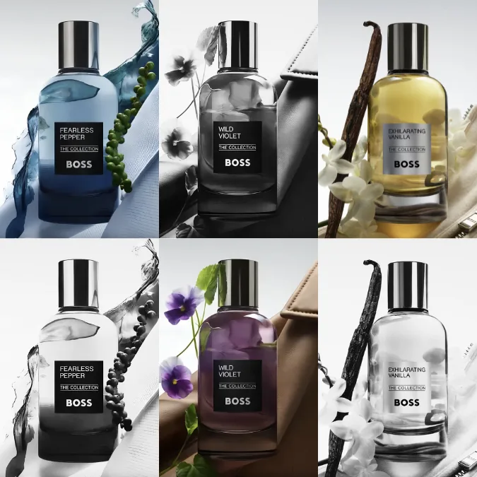 Hugo Boss Fearless Pepper | Wild Violet | Exhilarating Vanilla